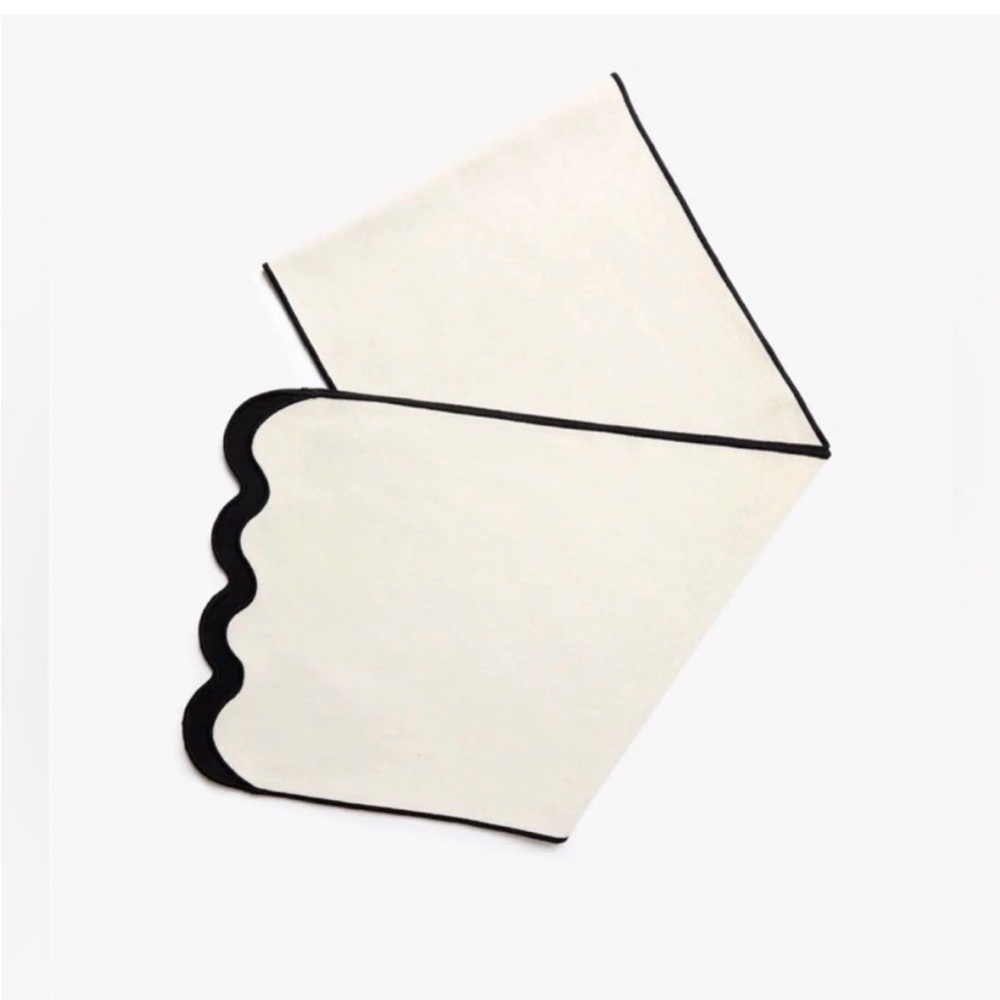 Chan Luu Cream Table Runner with Black Trim